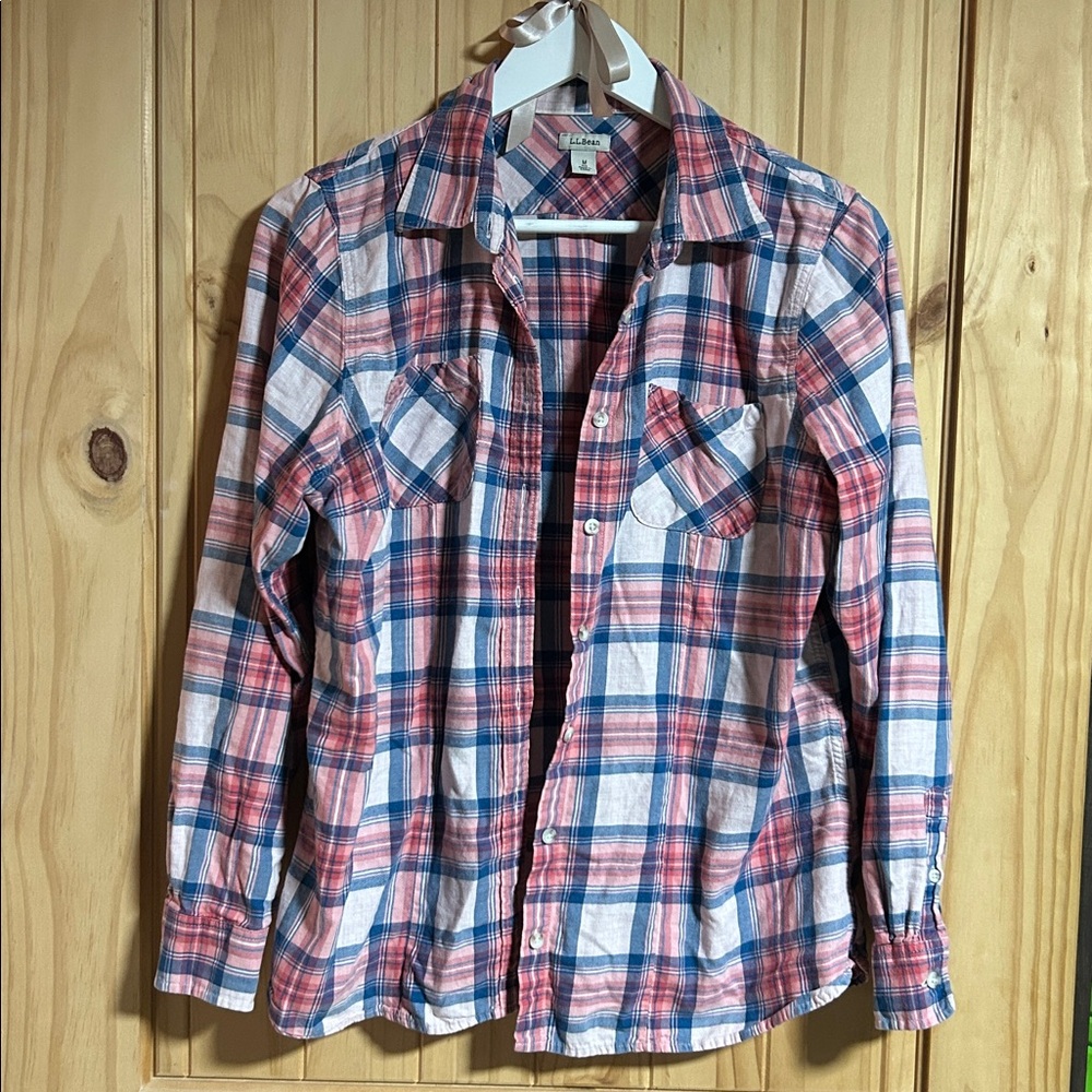 LLBean Plaid Button-Up Shirt